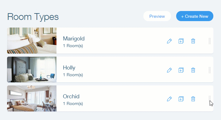 Reordering Your Rooms Types In Wix Hotels Help Center