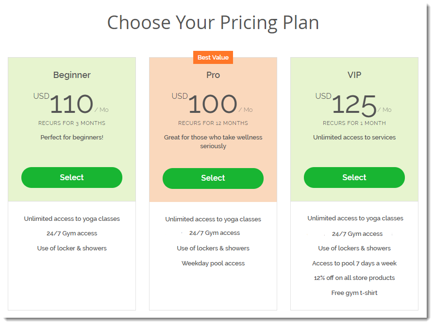 Membership prices