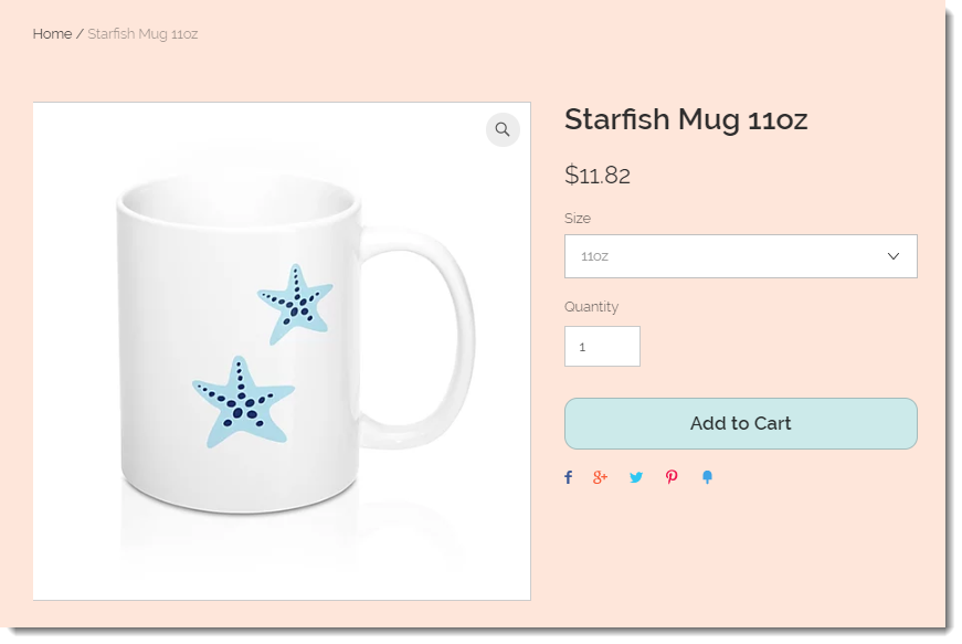 Captura de tela de um produto de impressão sob demanda criado no Printify