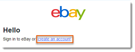 Screenshot of the eBay log in sign up page