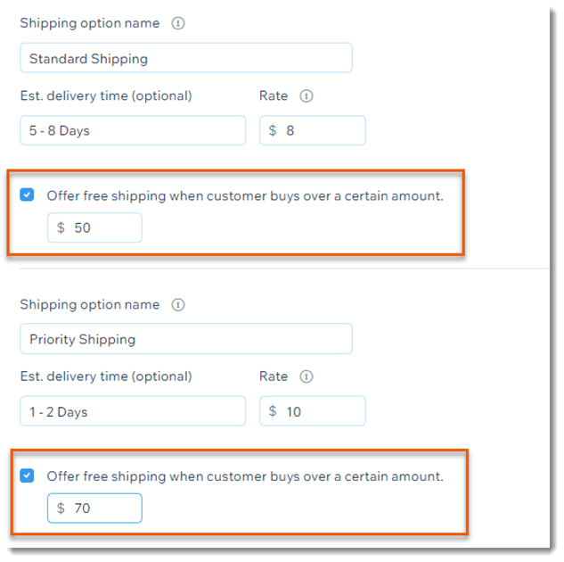 Estimated Shipping Date, Wix App Market