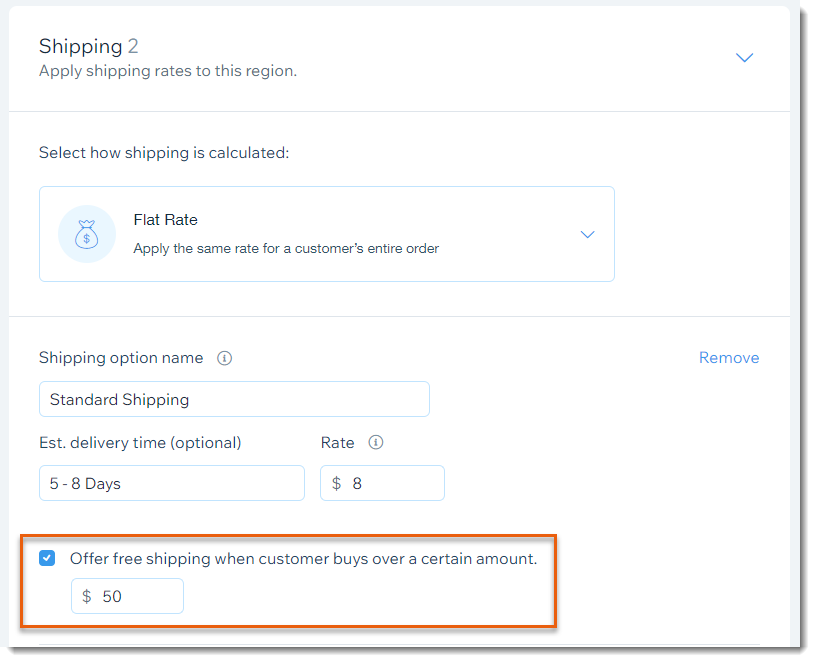 Wix Stores: Setting Up Free Shipping Above a Set Price, Help Center