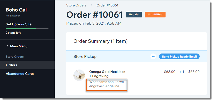 Wix Stores: Manually Creating an Order, Help Center