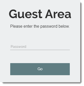 Screenshot of the login window for an private page in a Wix site