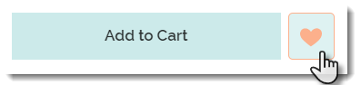 Screenshot of the wishlist button in a site with Wix Stores