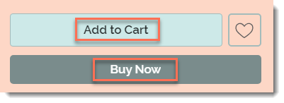 Screenshot of the Add to Cart and Buy Now buttons as they appear in a Wix store site on the product page