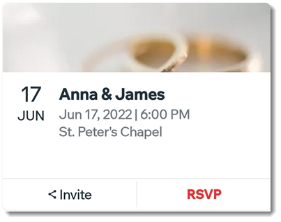 RSVP 이벤트의 예를 보여주는 스크린샷