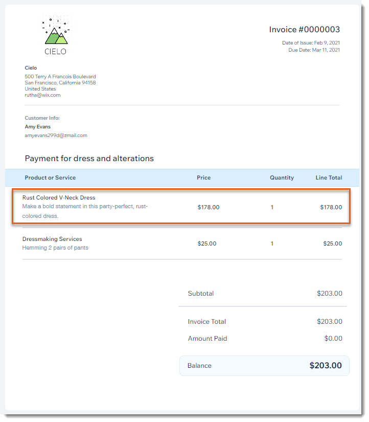 Wix Stores: Creating Invoices for Store Orders | Help Center | Wix.com