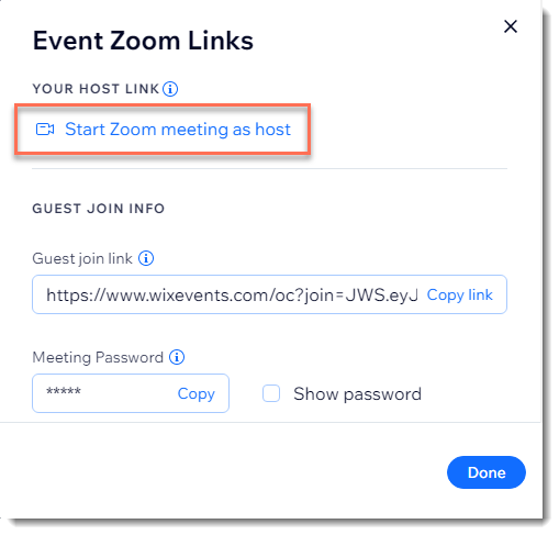 A screenshot of the pop-up to click Start Zoom meeting as host.