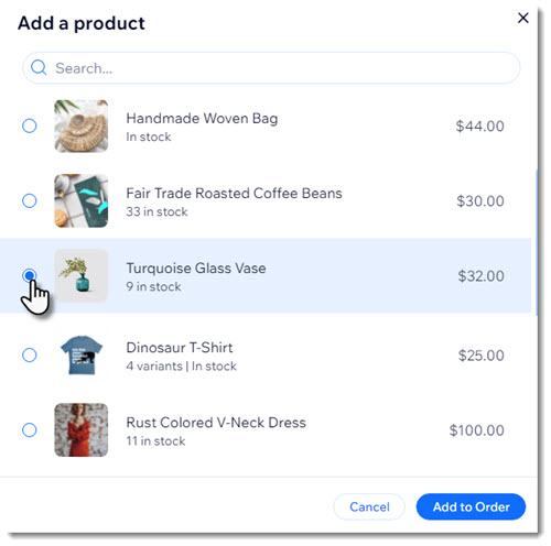 Wix Stores: Manually Creating an Order, Help Center