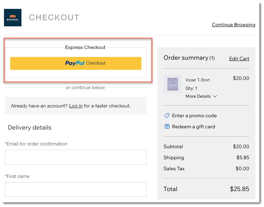 Wix Stores: Understanding Customer Checkout with PayPal | Help Center ...