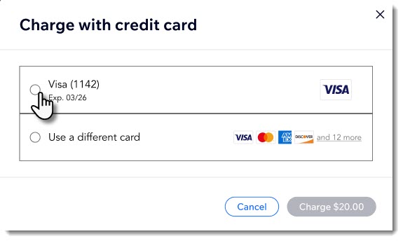 Screenshot van het 'In rekening brengen met creditcard'-venster