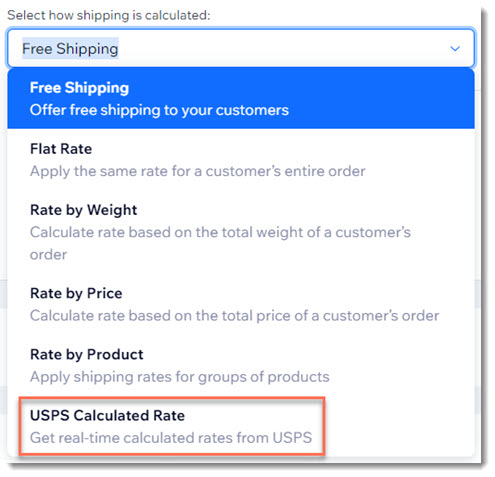 Wix Stores: Setting Up Real Time Shipping Calculation with USPS, Help  Center