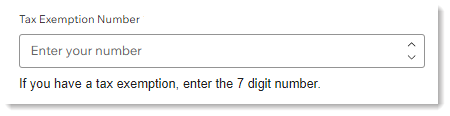 Screenshot of an example of a numerical field that you can add to the Checkout Page