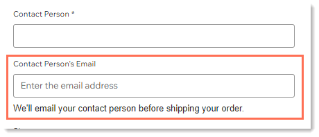 Captura de pantalla de un ejemplo de un campo de email que puedes agregar a la página de finalización de compra