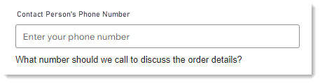 Screenshot of an example of a phone field that you can add to the Checkout Page