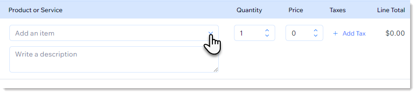 Captura de tela da página de faturas indicando onde você pode adicionar um pedido da loja