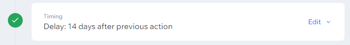 Screenshot of the timing section of the automation sent to customers