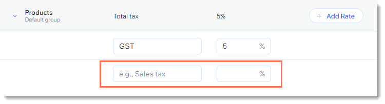 Capture d'écran de la page fiscale avec le mode avancé activé, montrant 1 taxe qui doit être configurée