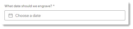 Screenshot van een datumkiezerveld tijdens het betalen op een Wix-website