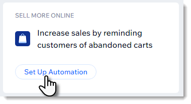 Screenshot of the abandoned cart automation in Wix Stores