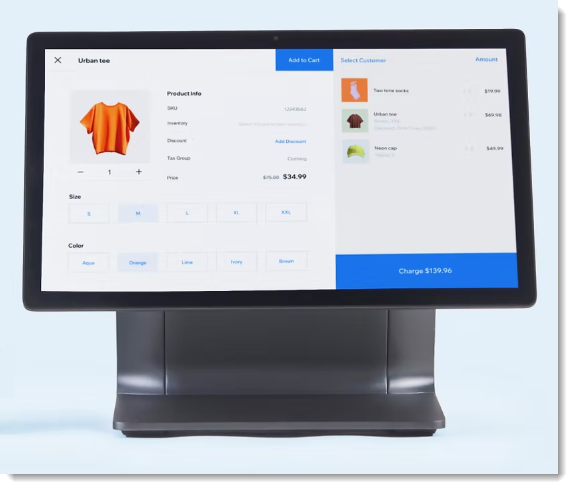 Wix POS Register tablet