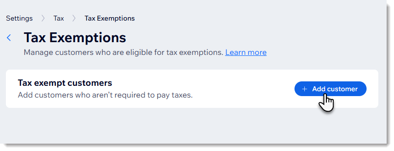 「顧客を追加」ボタンが表示されている様子を示したスクリーンショット。