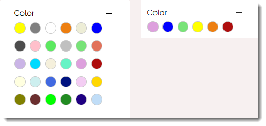 Screenshot of 2 ways to display filters in Wix Stores, grouped and ungrouped.