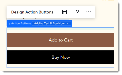 Screenshot showing the action buttons and the Action Button drop down