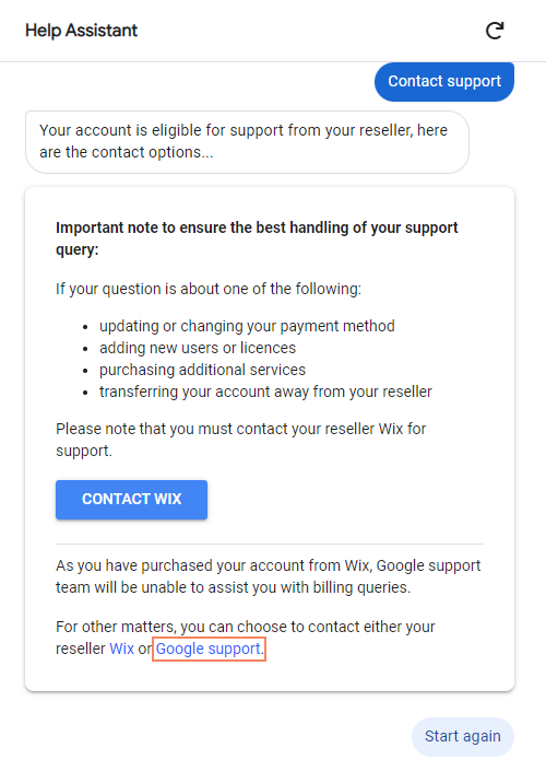 Google Workspace Contacting Google Support Help Center Wix