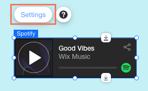 Image of Spotify Player settings button