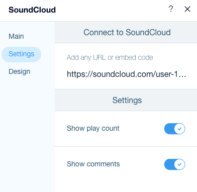 Image of SoundCloud settings