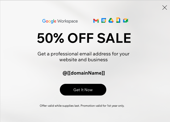 Google Workspace Business Email Sale Save 50 Help Center Wix