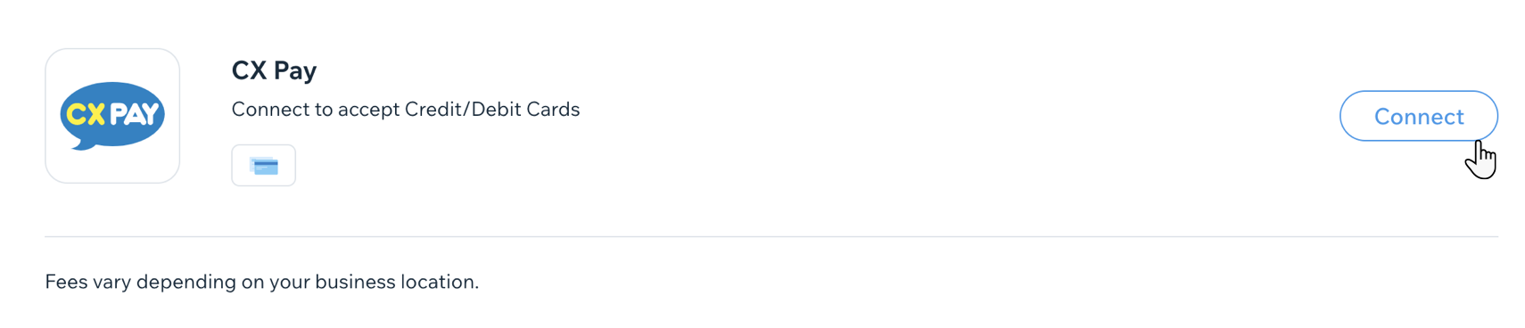Image of pointer hovering over CXPay connect button