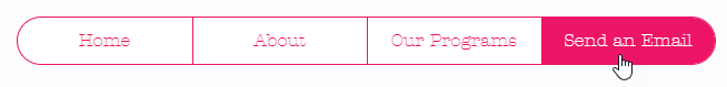 Um menu em um site Wix publicado exibindo um link de email como um item de menu.