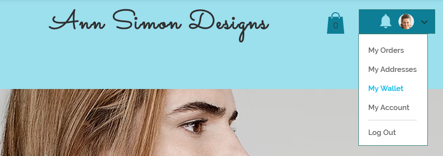 Uma captura de tela de um site com a página Minha carteira no menu de login de membro.