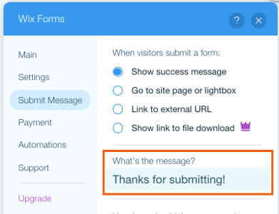 Can I customize the thank you message shown after form submission?