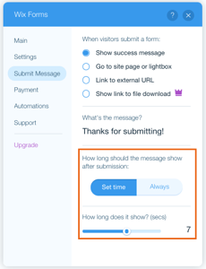 Can I customize the thank you message shown after form submission?