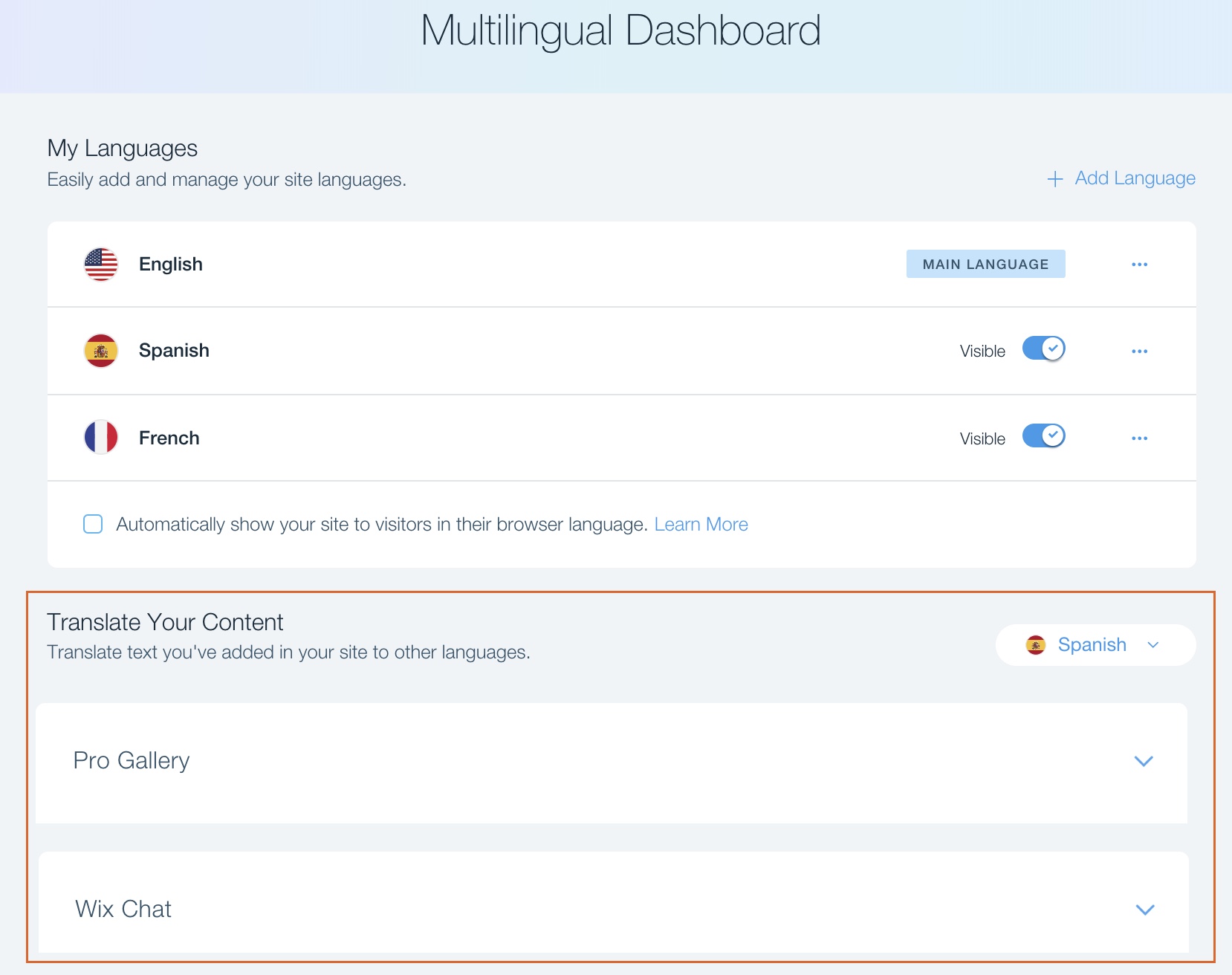 Translating Your Site With Wix Multilingual Help Center Wix Com