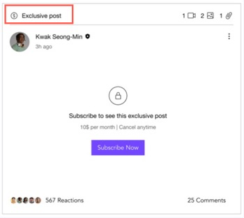 A screenshot of a preview for an Exclusive Post for non-subscribers.
