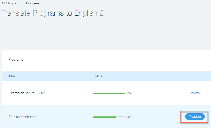 Wix Multilingual traduzir seus programas online Central de Ajuda