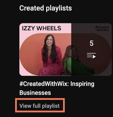 A screenshot of the View full playlist option.