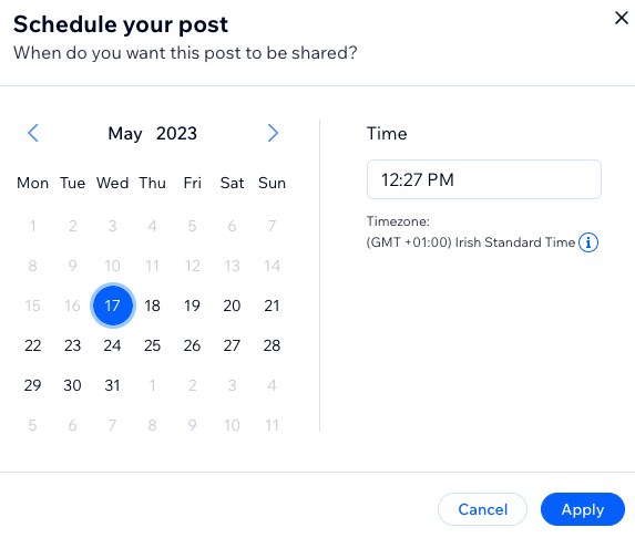 A screenshot showing the post scheduler feature.