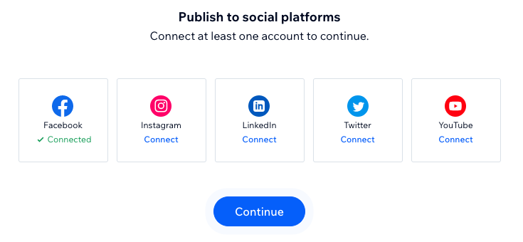 Captura de pantalla que muestra las plataformas sociales disponibles para publicar contenido en redes sociales.