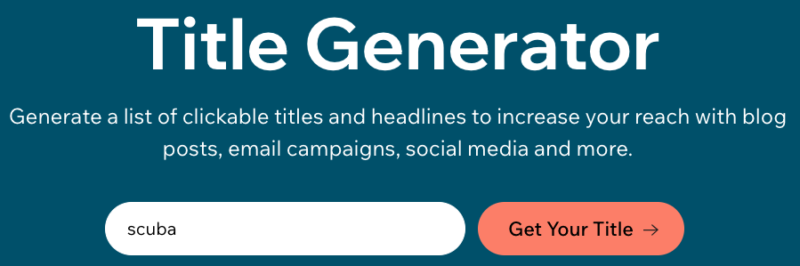 Creating Titles With the Wix Title Generator | Help Center | Wix.com