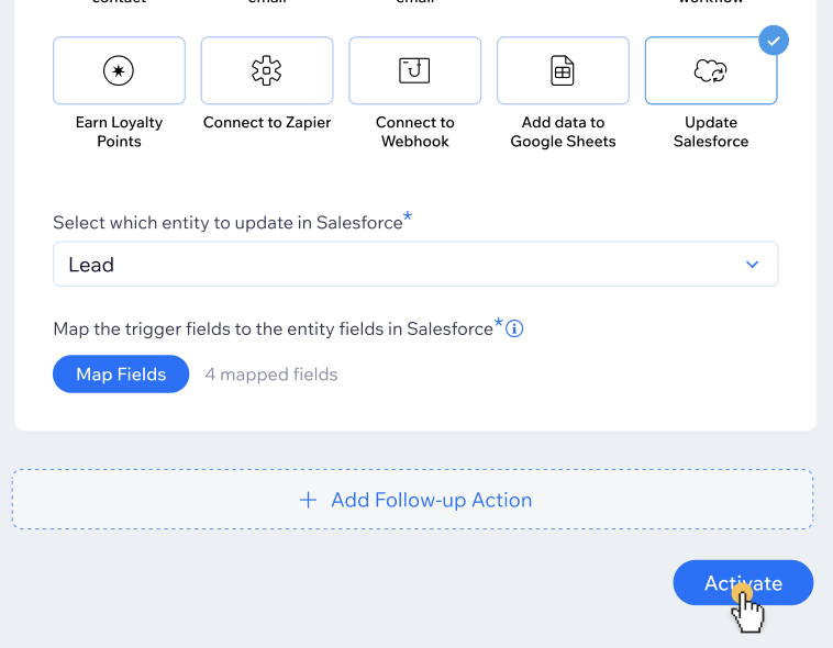 Activating the Salesforce automation