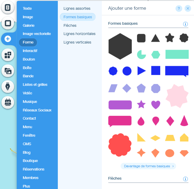 Editeur Wix Ajouter Une Forme Centre D Assistance Wix Com