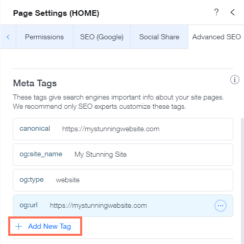 Adding Meta s To Your Site S Pages Help Center Wix Com