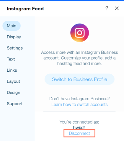 Connecting Your Instagram Feed to Your Instagram Personal Account | Help  Center | Wix.com