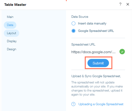 Google Sheets Connector by KB, Wix App Market